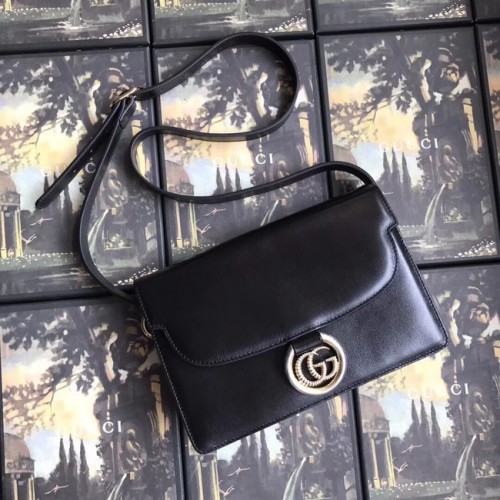Gucci GG Original kožená kabelka přes rameno 589474 černá
