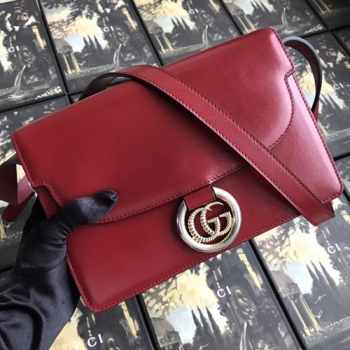 Gucci GG Original kožená kabelka přes rameno 589474 červená