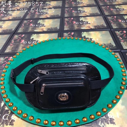 Gucci GG Original kožená kabelka na opasek 575857 černá