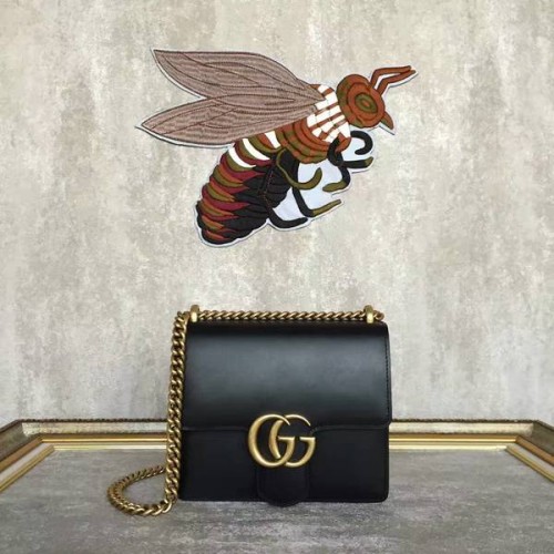 Gucci GG Original Marmont kožená taška přes rameno 431384A černá