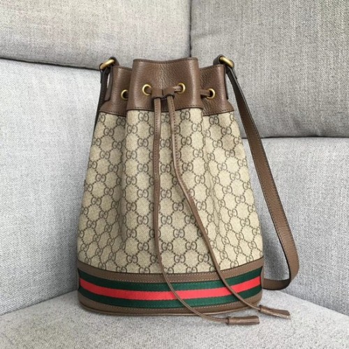 Plátěná kabelka přes rameno Gucci GG Supreme 504441 hnědá