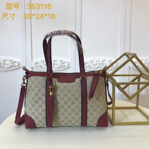Plátěná taška Gucci GG Supreme 353116 červená