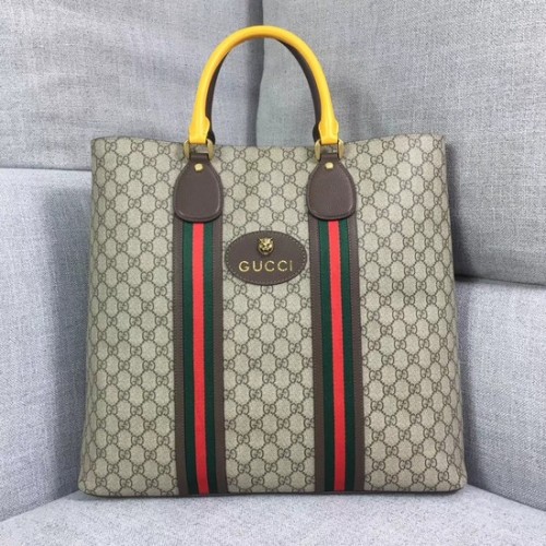 Plátěná taška Gucci GG Supreme 473870 Žluto-hnědá