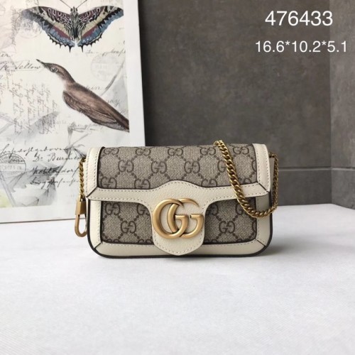 Gucci GG Supreme plátěná 476433 mini kabelka přes rameno bílá
