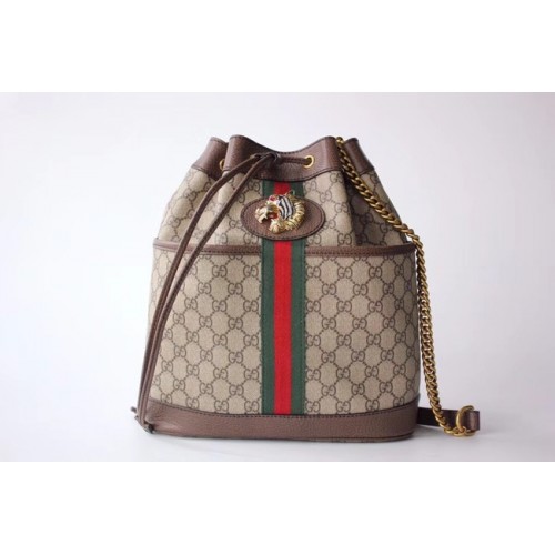 Plátěná kabelka Gucci GG Supreme Rajah střední velikosti 553961 Hnědá
