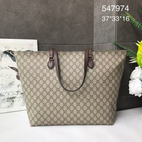 Plátěná taška Gucci GG Supreme střední velikosti 547974 hnědá