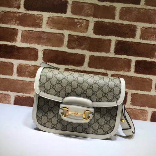 Plátěná kabelka přes rameno Gucci GG Supreme 602204 bílá