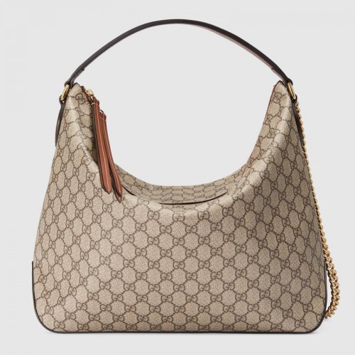 Gucci GG Supreme velká kabelka hobo 477324 hnědá