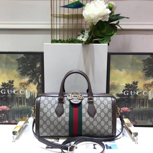 Plátěná kabelka Gucci GG Ophidia nejvyšší kvality 524532 hnědá