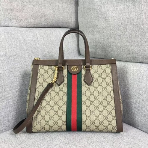 Plátěná taška Gucci GG Ophidia nejvyšší kvality 524537 hnědá