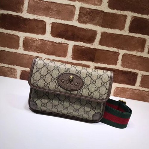 Ledvinka Gucci GG Canvas Supreme 489617 hnědá