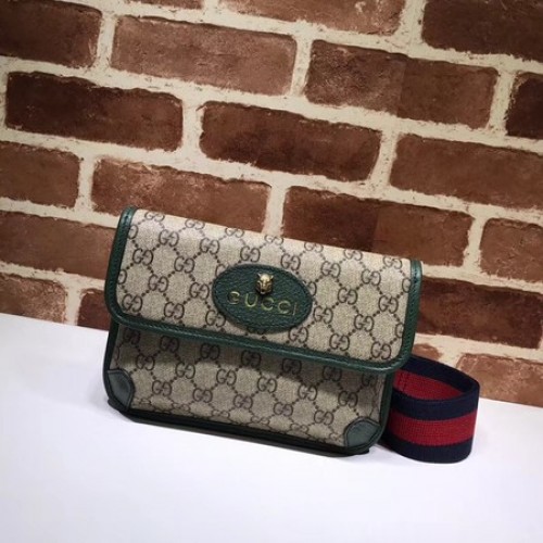Ledvinka Gucci GG Canvas Supreme 489617 zelená