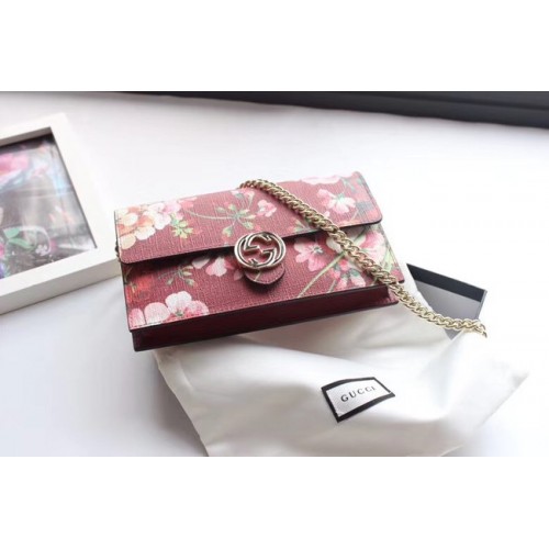 Gucci GG vysoce kvalitní plátěná kabelka přes rameno 409340 vínová