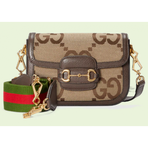 Gucci Horsebit 1955 jumbo GG mini kabelka 658574 hnědá
