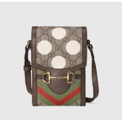 Mini kabelka Gucci Horsebit 1955 625615 Hnědá