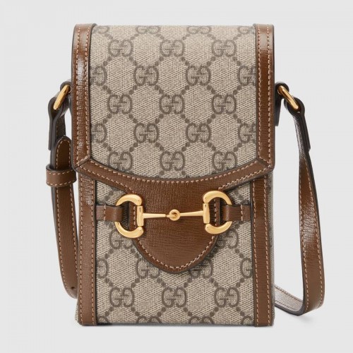 Mini kabelka Gucci Horsebit 1955 625615 hnědá