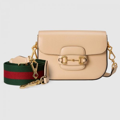 Mini kabelka Gucci Horsebit 1955 658574 béžová