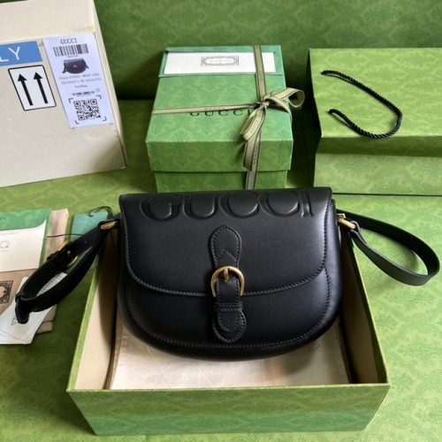 Kabelka přes rameno Gucci Horsebit 1955 675923 černá