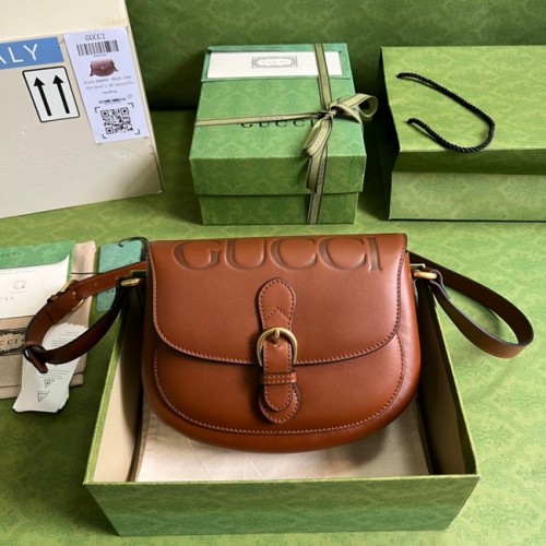 Kabelka přes rameno Gucci Horsebit 1955 675923 hnědá