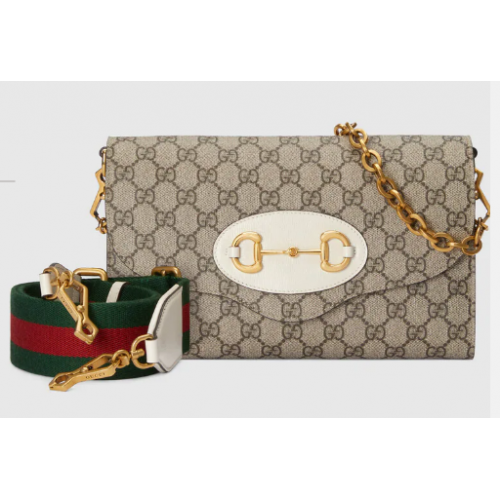 Malá kabelka Gucci Horsebit 1955 677286 bílá
