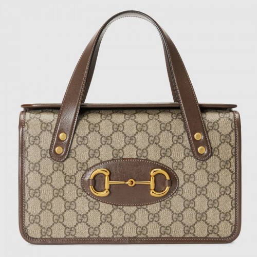 Malá kabelka Gucci Horsebit 1955 s horním uchem 627323 Hnědá