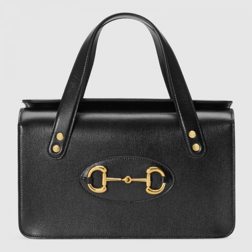 Malá kabelka Gucci Horsebit 1955 s horním uchem 627323 černá