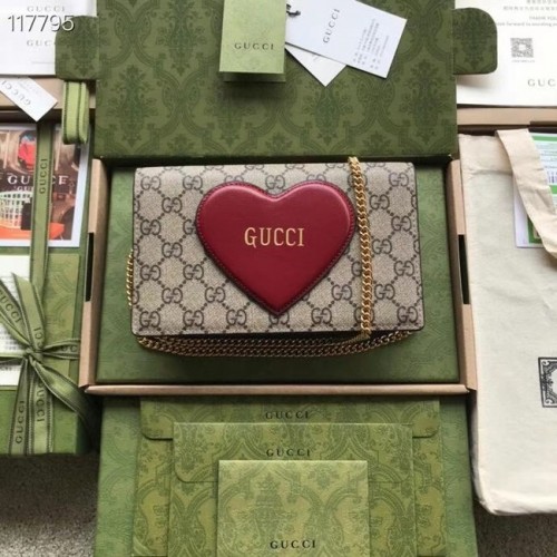 Peněženka Gucci Horsebit 1955 s řetízkem 648948 hnědá