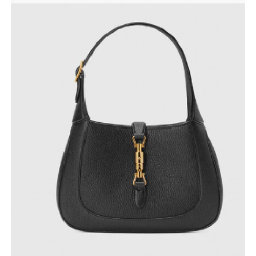 Gucci Jackie 1961 malá kabelka s přírodním zrnem 636709 Černá