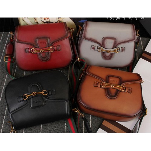 Gucci Lady Web kožená kabelka přes rameno z telecí kůže 383848