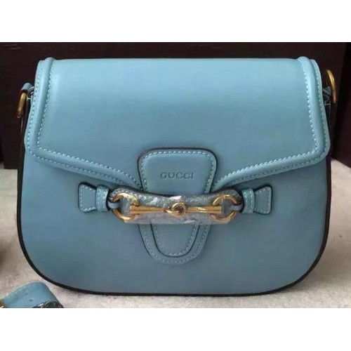 Gucci Lady Web Ručně barvená kožená kabelka přes rameno 380573 Sky Blue