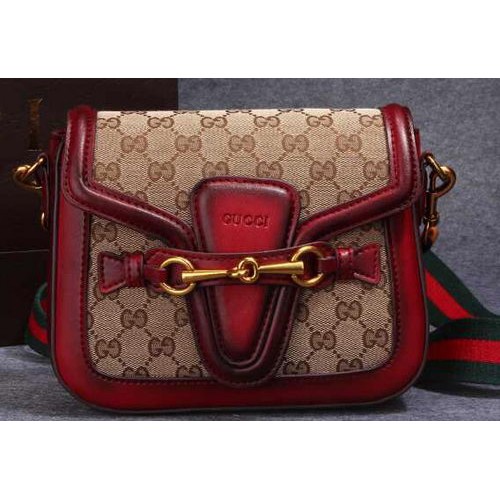 Gucci Lady Web Original GG Canvas Shoulder Bag 383848 Červená