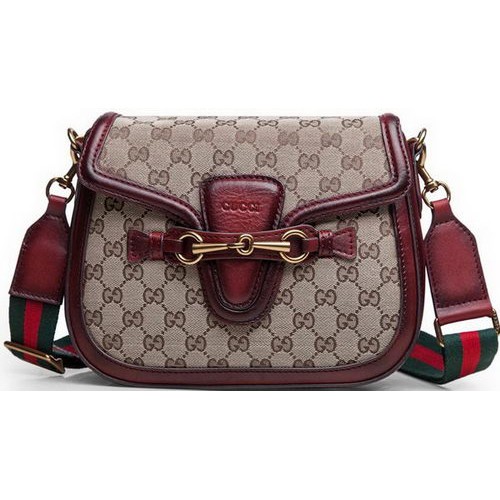 Gucci Lady Web Original GG Canvas Shoulder Bags 383848 Burgundské