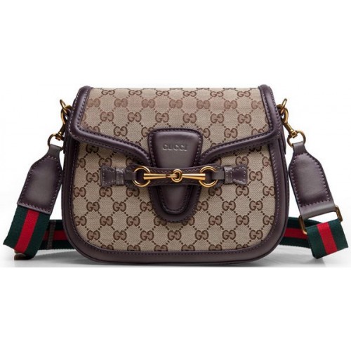 Gucci Lady Web Original GG Canvas Shoulder Bags 383848 tmavě hnědá
