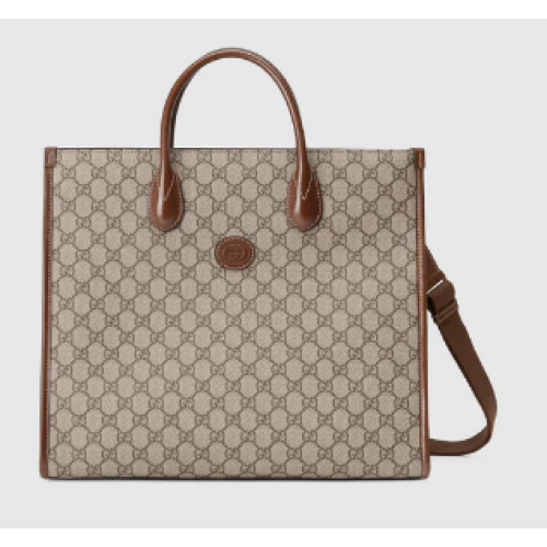 Gucci střední kabelka s propleteným vzorem G 674148 hnědá