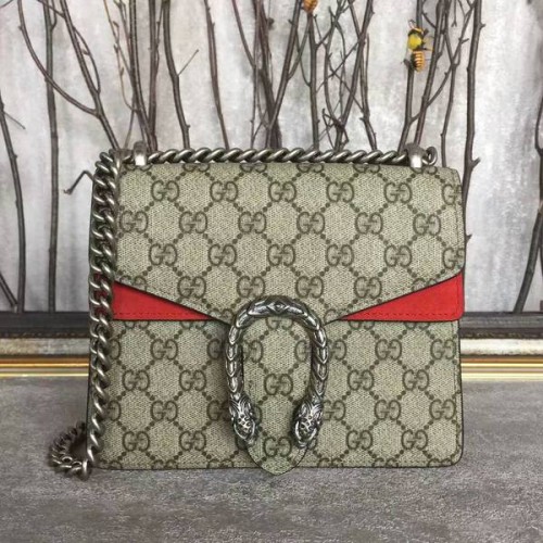 Plátěná kabelka přes rameno Gucci Mini Dionysus GG 421970 červená