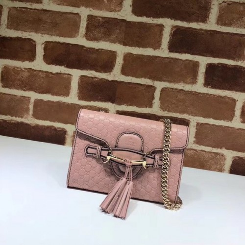 Gucci Mini kožená kabelka 449636 růžová