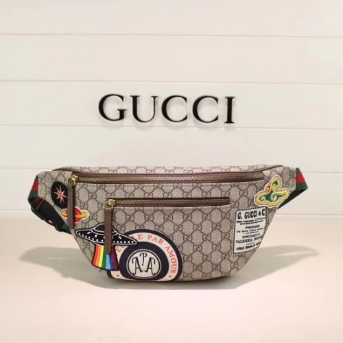 Měkká kabelka Gucci Night Courrier GG Supreme přes rameno 529711 hnědá