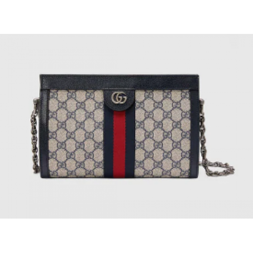 Malá kabelka přes rameno Gucci Ophidia GG 503877 modrá
