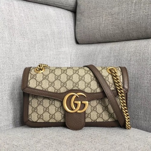 Malá kabelka přes rameno Gucci Ophidia GG Supreme 443497 hnědá