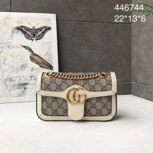 Malá kabelka přes rameno Gucci Ophidia GG Supreme 446744 bílá