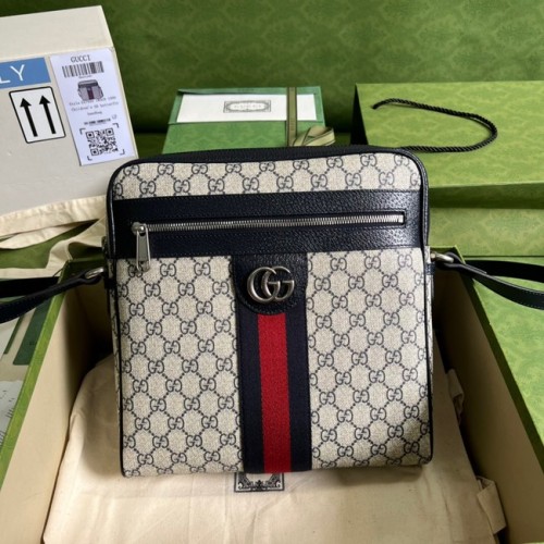 Střední kabelka přes rameno Gucci Ophidia GG 547934 modrá