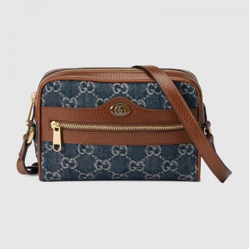 Mini kabelka Gucci Ophidia GG 517350 tmavě modrá