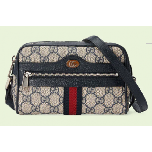 Mini kabelka Gucci Ophidia GG 517350 safírově modrá