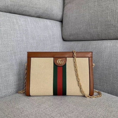 Malá kabelka přes rameno Gucci Ophidia GG 503877 béžová