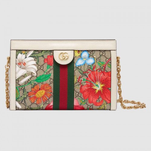 Malá kabelka přes rameno Gucci Ophidia 503877 bílá
