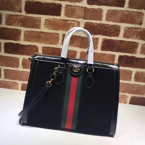 Střední kabelka Gucci Ophidia s horním uchem 524537 černá