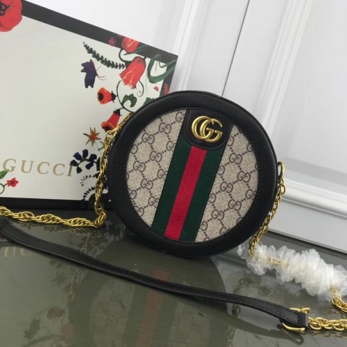 Gucci Ophidia mini GG kulatá kabelka přes rameno 171285 černá