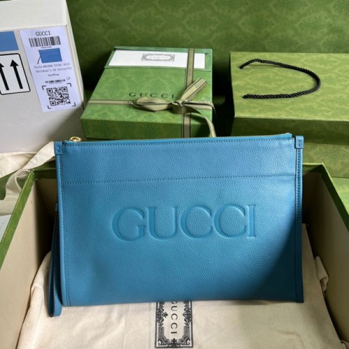 Kožená kabelka Gucci Ophidia 681200 modrá