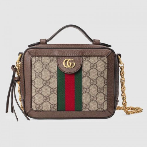 Gucci Ophidia série GG Mini ramenní taška 602576 hnědá