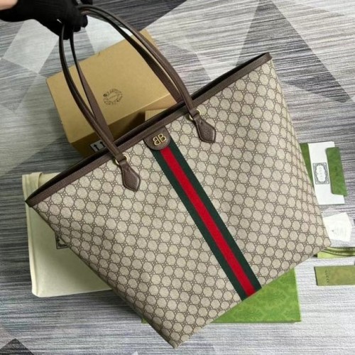 Velká taška Gucci Ophidia série GG Tote 680127 hnědá